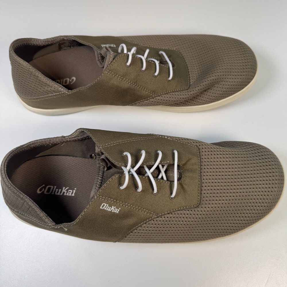 OluKai Nohea Moku Boat Shoe Clay Tapa‎ 10283-1020 Sneakers Mens Size 15 Medium